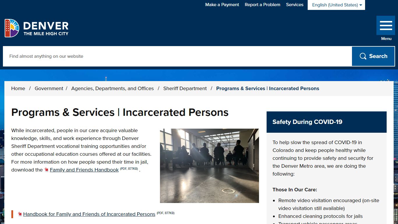Inmate Programs & Services - City and County of Denver